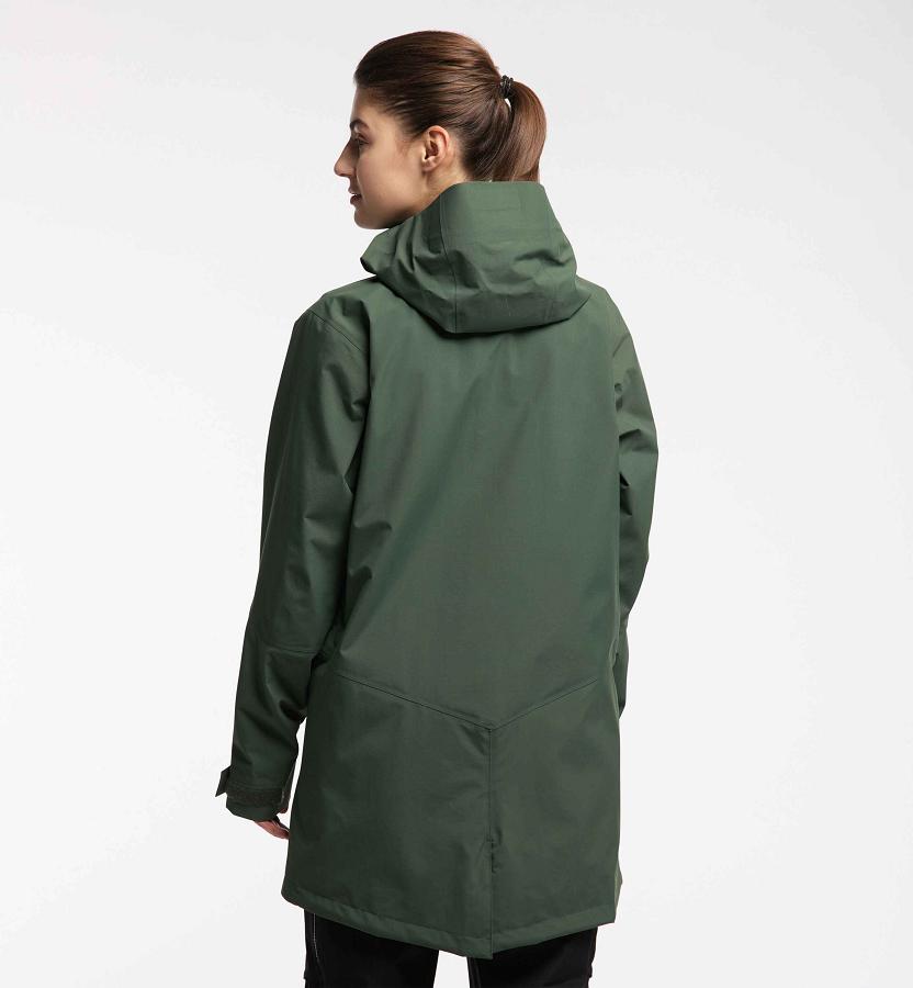 Haglöfs Womens Elation GTX Parka Dark Green New Zealand 46952ECQO